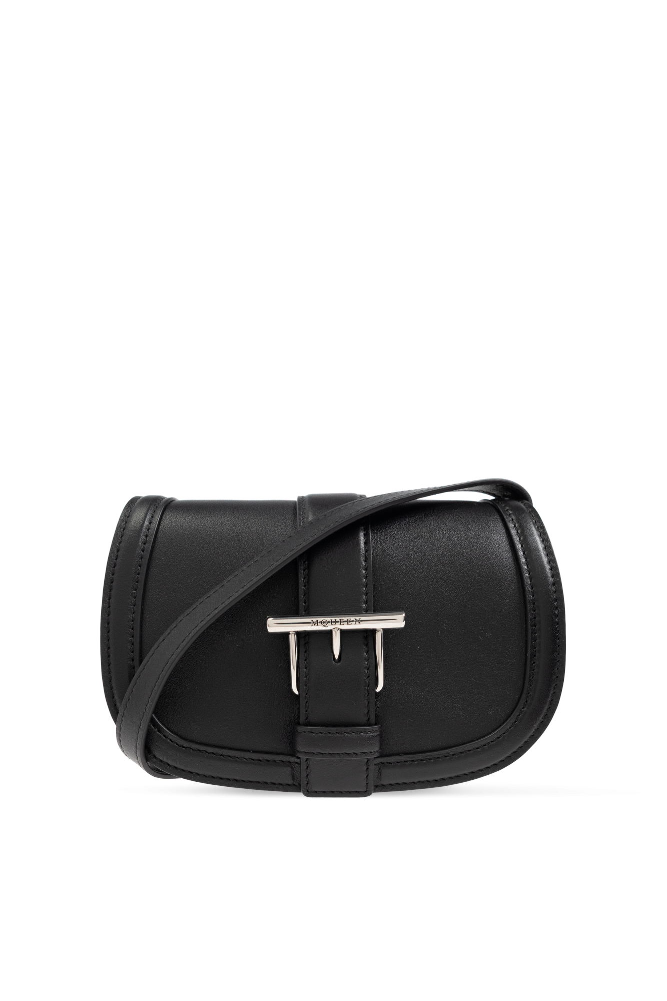Black Leather bag Mini T-Bar Satchel Alexander McQueen